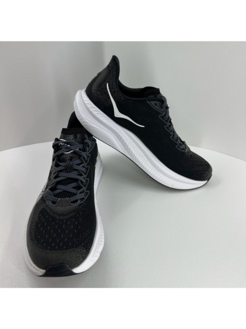 HOKA Mach 6 Running Shoes Mens 12D Lace Up Low Top Mesh Black White 1147790-BWHT - Picture 5 of 10